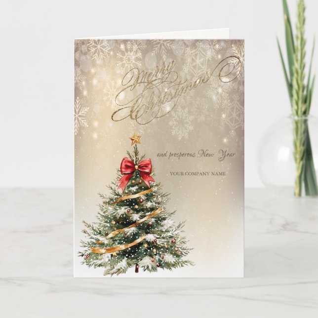 Pine Tree,Red Bow,Snowflakes Holiday (Front)