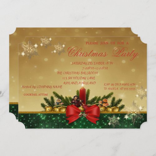 Pine Tree Red CandleBow Company Christmas Party Invitation