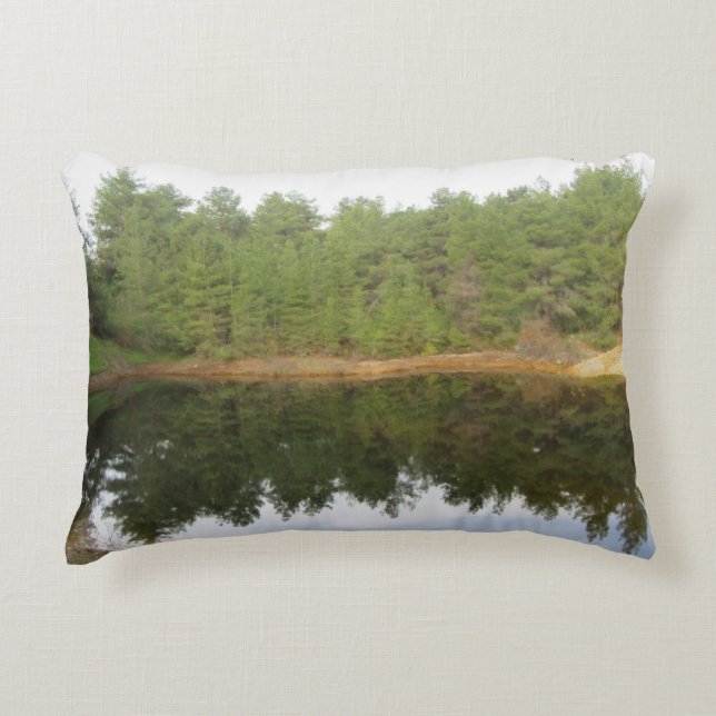 Pine Tree Reflection Lake Accent Pillow (Front)