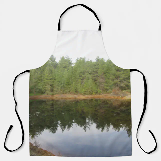 Pine Tree Reflection Lake Apron | Zazzle
