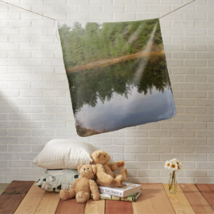 Pine Tree Reflection Lake Baby Blanket