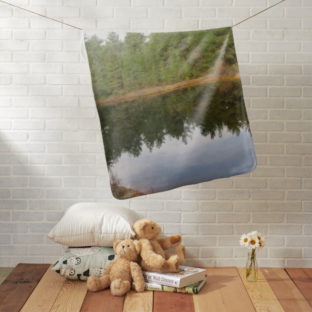 Pine Tree Reflection Lake Baby Blanket (In Situ)