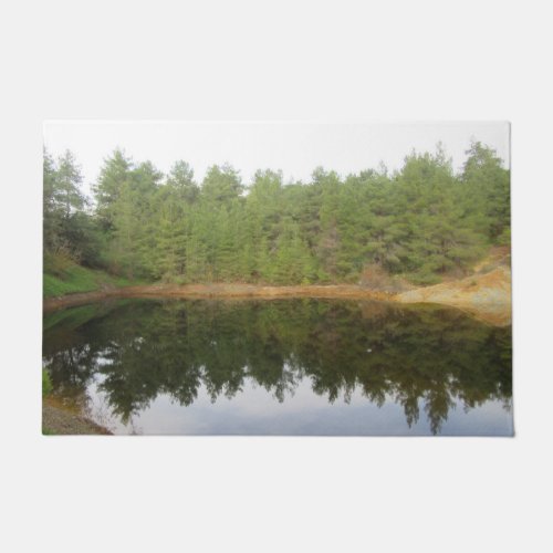 Pine Tree Reflection Lake Doormat