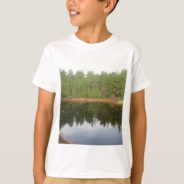 Pine Tree Reflection Lake T-Shirt (Front)