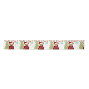  Pine Tree & Reindeer Red Green Winter Christmas Satin Ribbon