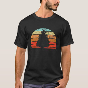 Pine Tree Retro Sun Minimalist Pine Tree Design - T-Shirt
