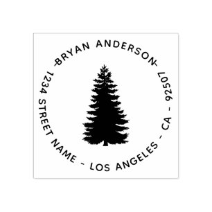 Pine Tree Return Address Rubber Stamp