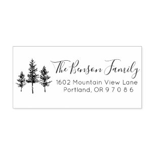 Pine Tree Return Address Self Inking Stamp