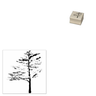 Pine tree rubber stamp