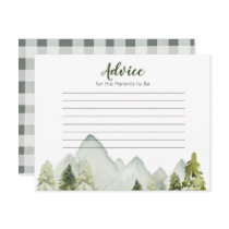 Pine Tree Rustic Adventure Baby Shower Advice Card