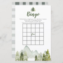 Pine Tree Rustic Adventure Bingo Games Baby Shower
