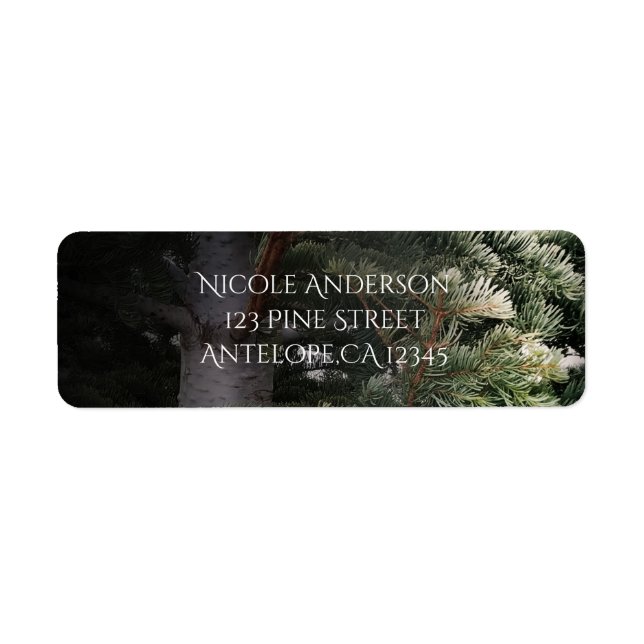 Pine Tree Rustic Forest Woods Wedding Invitation Label (Front)