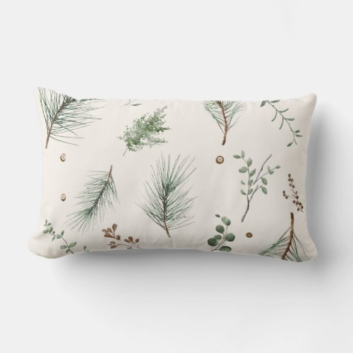 Pine Tree Rustic Northwoods Cabin Evergreen Woods Lumbar Pillow