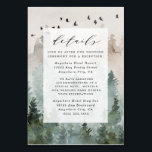 Pine Tree Rustic Watercolor Wedding Enclosure Card<br><div class="desc">Design features a woodsy evergreen pine tree watercolor background with painted birds at the top. Design also features a modern typography layout with elegant fonts. Back features a dark or hunter green printed watercolor wash/splash design to compliment the front. View the matching collection on this page to find coordinating items...</div>