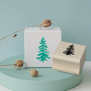 Pine Tree Rustic Wedding Stationery Rubber Stamp