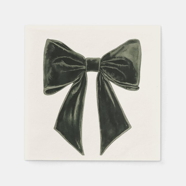 Pine Tree Silhouette Christmas Pattern Napkins (Front)