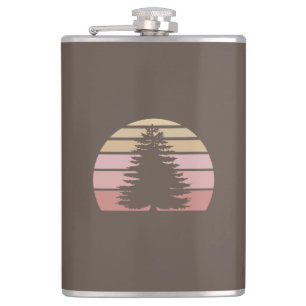 Pine Tree Silhouette Flask