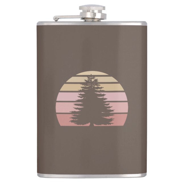 Pine Tree Silhouette Flask (Front)