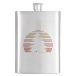 Pine Tree Silhouette Flask