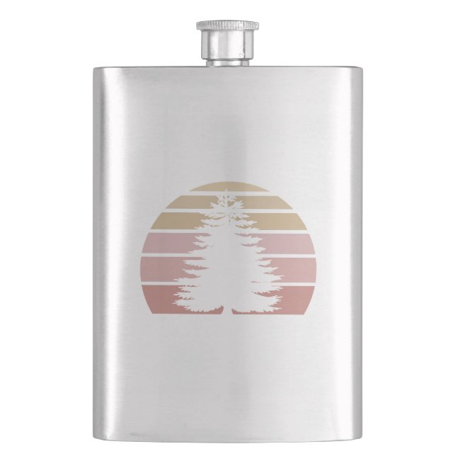 Pine Tree Silhouette Flask (Front)