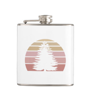 Pine Tree Silhouette Flask