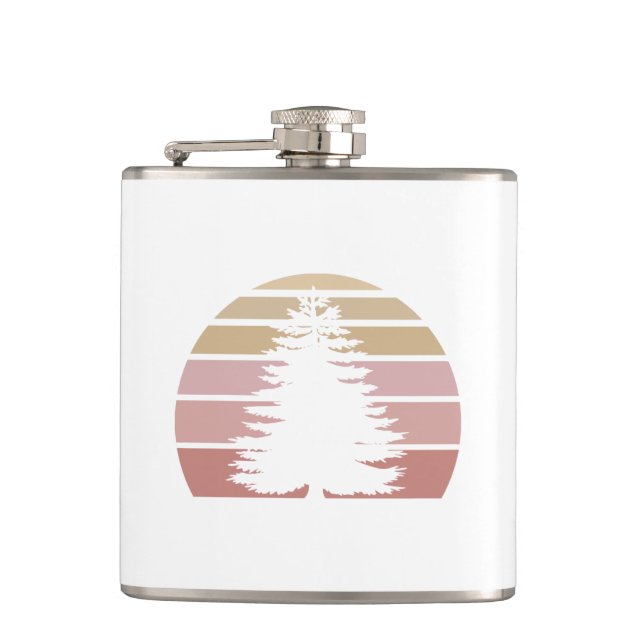 Pine Tree Silhouette Flask (Front)