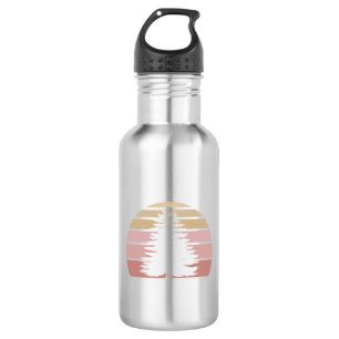 Pine Tree Silhouette Stainless Steel Water Bottle