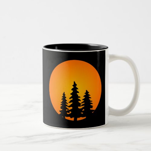 Pine Tree Silhouette Two_Tone Coffee Mug