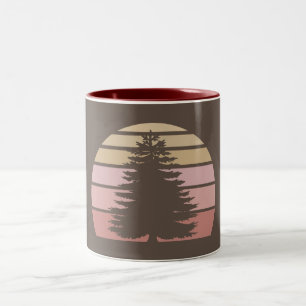 Pine Tree Silhouette Two-Tone Coffee Mug