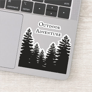 Pine tree silhouette- up north - outdoor adventure sticker