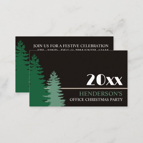 Pine Tree Silhouettes Christmas Party Ticket Enclosure Card