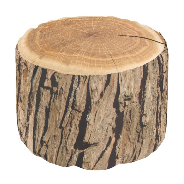 Pine Tree Stump Pouf (Angled Back)