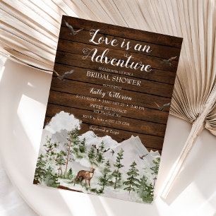 Pine Tree The Adventure Begins Bridal Shower Invitation