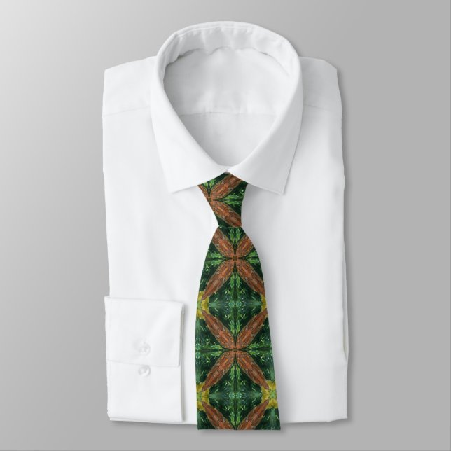 Pine Tree Watercolor Abstract Pattern  Neck Tie (Tied)
