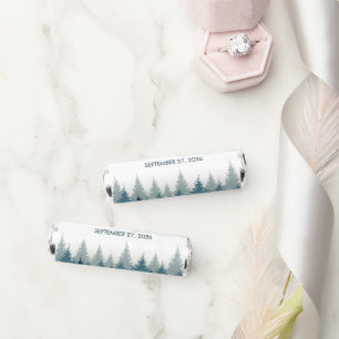 Pine Tree Watercolor Forest Rustic Wedding Breath Savers® Mints
