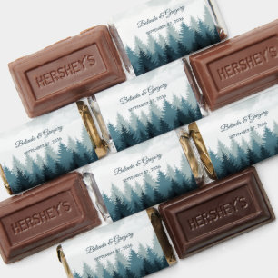 Pine Tree Watercolor Forest Rustic Wedding  Hershey's Miniatures