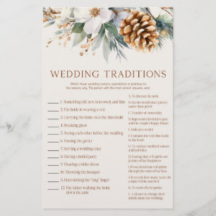 Pine Tree Wedding Traditions Bridal Shower Game Stationery