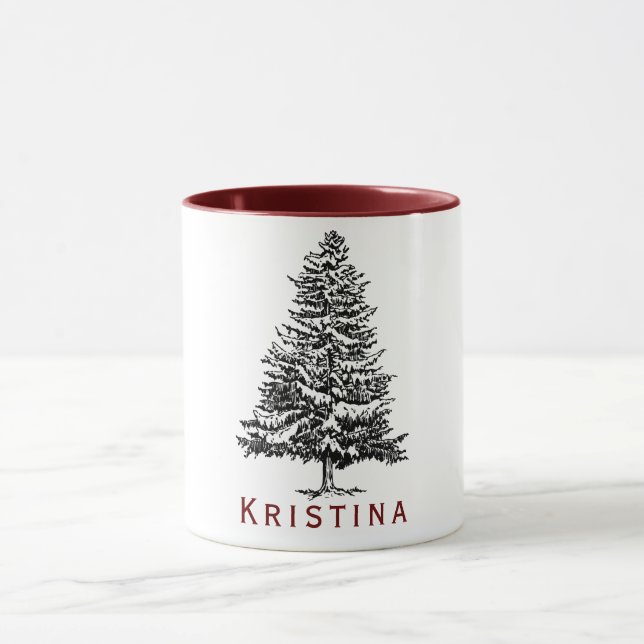 Pine Tree with Name Mug (Center)