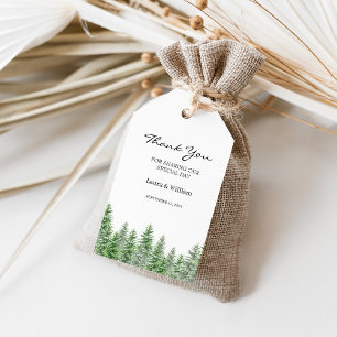 Pine Tree Woodland Wedding Favor Thank You Gift Tags