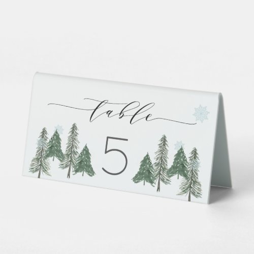 Pine tree Woodland Winter Forest Table Tent Sign