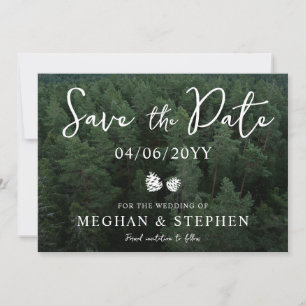 Pine Tree Woods Forest Background Photo Wedding Save The Date
