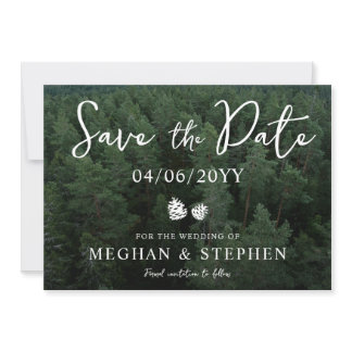 Pine Tree Woods Forest Background Photo Wedding Save The Date