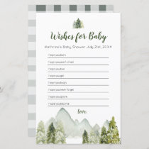 Pine Trees Adventure Baby Shower Wishes for Baby