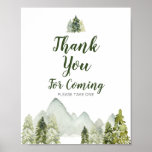 Pine Trees Adventure Mountain Thank You For Coming Poster at Zazzle