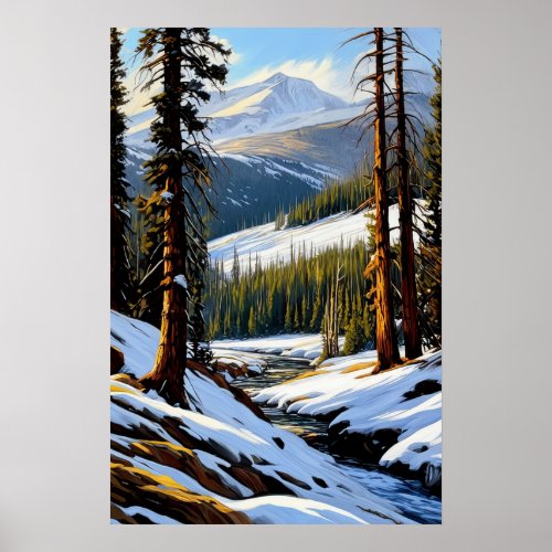 Pine Trees and Glistening White Poster