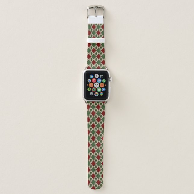 Pine Trees and Harlequin Apple Watch Band (Front)