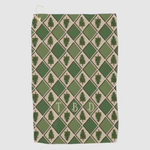 Pine Trees and Harlequin Golf Towel