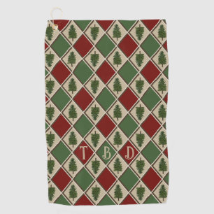 Pine Trees and Harlequin Golf Towel