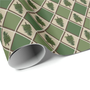 Pine Trees and Harlequin Wrapping Paper