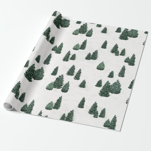 Pine Trees and Snow Wrapping Paper